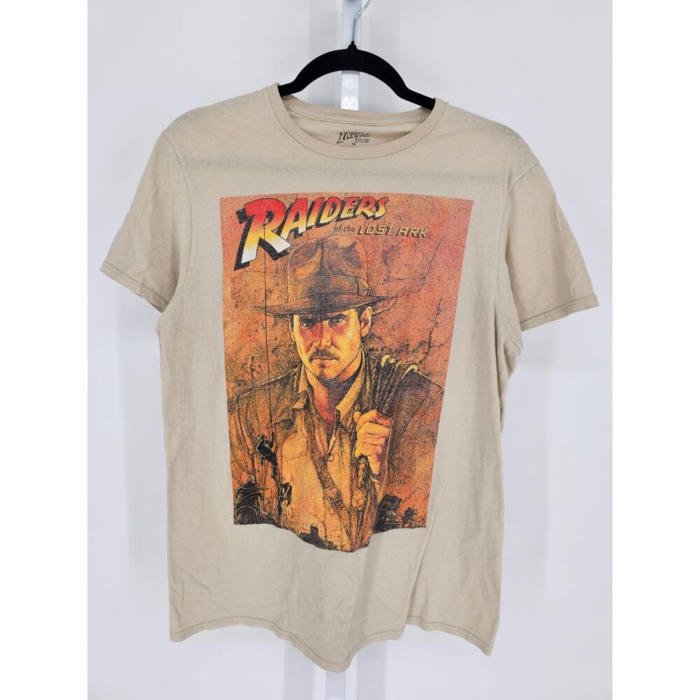 Indiana Jones Raiders of the Lost Ark Mens Sz M Short Sleeve T Shirt Beige